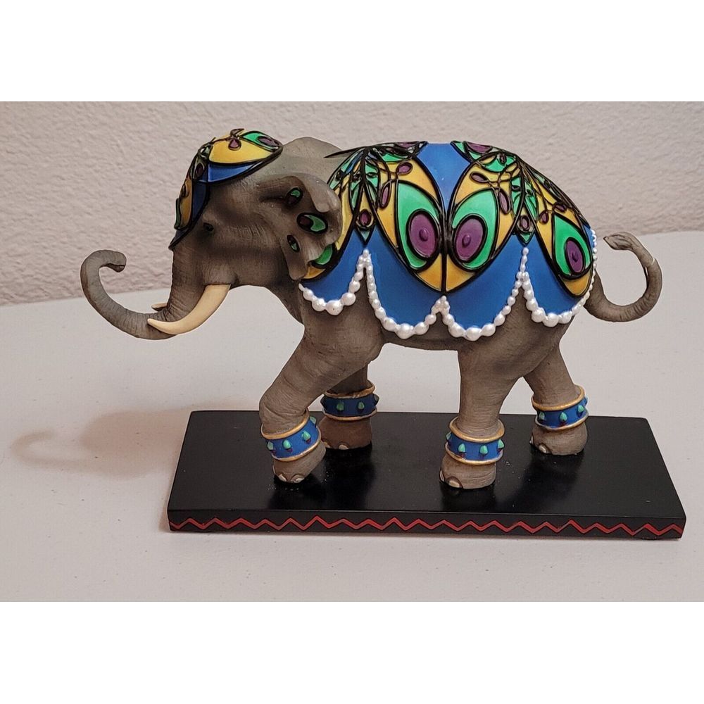 Westland Giftware Tusk Collection, PEACOCK Elephant (13050) 1st Edition / 653